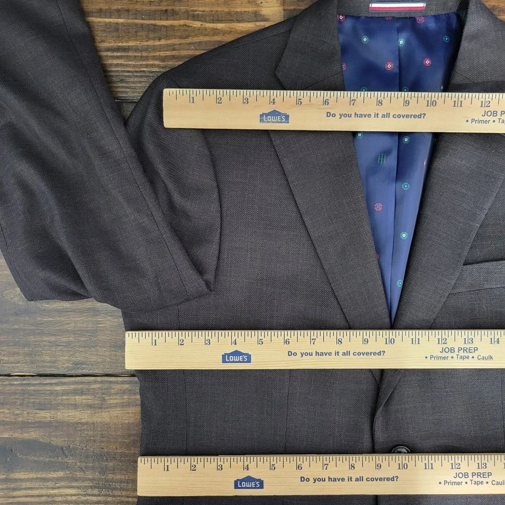 Tommy‎ Hilfiger Men's Sport Coat Blazer Two Button Dark Brown Poly Blend 40R